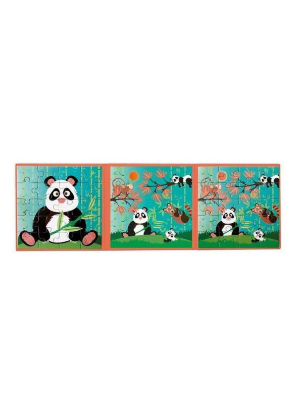 Scratch, Puzzle magnetyczne - książka podróżna Panda 2 obrazki 40 elem.