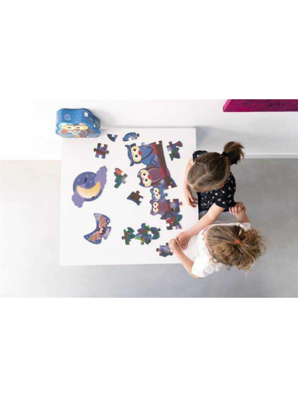 Scratch, Dwustronne Puzzle XL (obrazek 63x40 cm)  Sowa "dzień i noc"