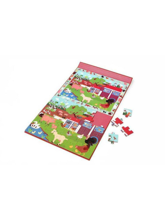 Scratch, 2 w 1 Puzzle magnetyczne i gra obserwacyjna - Farma 48 el.