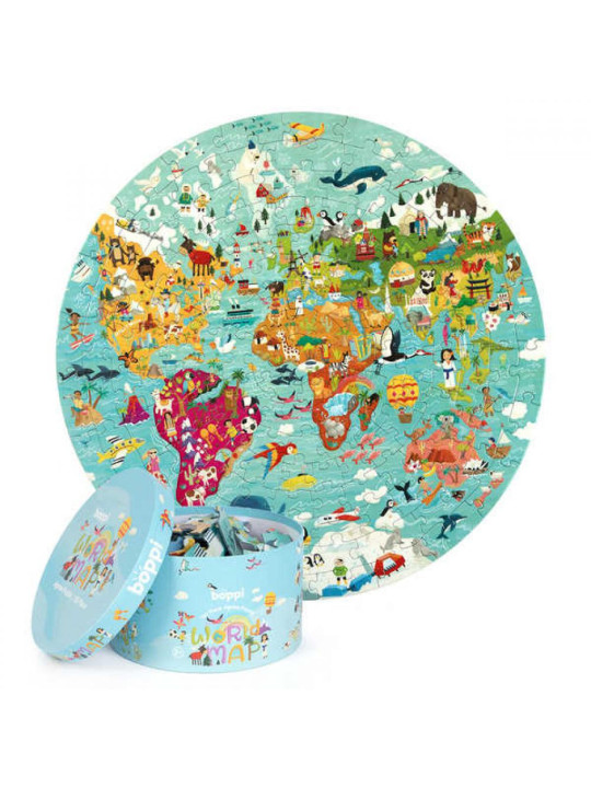 BOPPI, Puzzle okrągłe 58 cm - Mapa świata 150 elem.