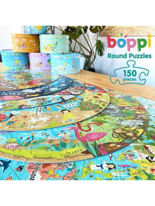 BOPPI, Puzzle okrągłe 58 cm - Mapa świata 150 elem.