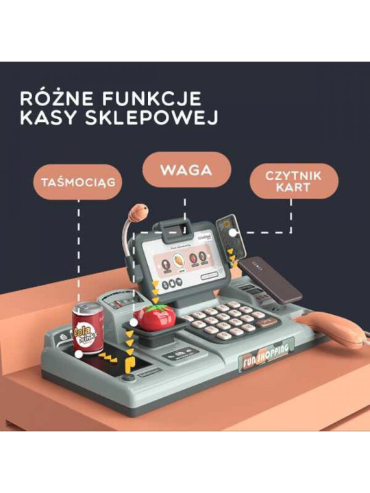 WOOPIE Kasa Sklepowa Dla Dzieci Skaner Waga Mikrofon + 25 Akcesoriów