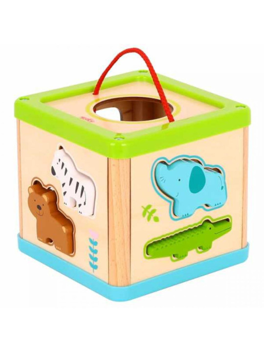 TOOKY TOY Drewniany Sorter Kostka Edukacyjna Zwierzątka