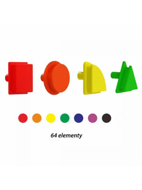 MASTERKIDZ Zestaw Kołeczki w kształcie figur geometrycznych 64szt do tablic STEM