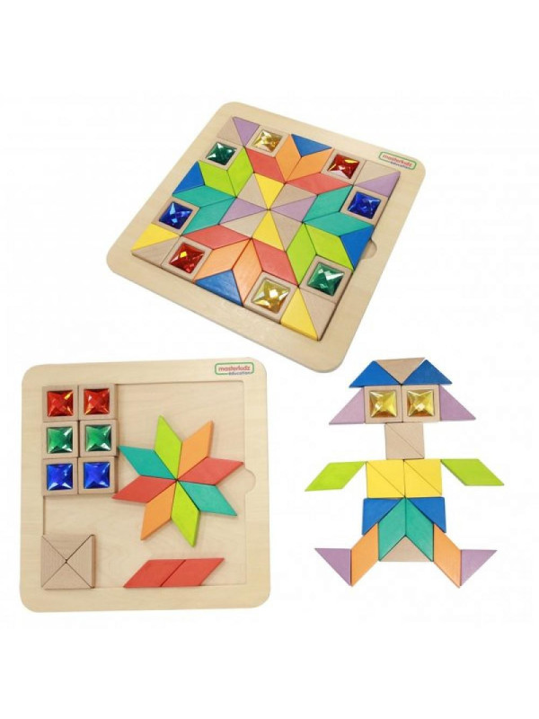 MASTERKIDZ Układanka Mozaika Nauka Kolorów i Kształtów Tangram Montessori