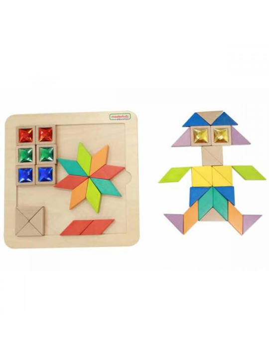 MASTERKIDZ Układanka Mozaika Nauka Kolorów i Kształtów Tangram Montessori