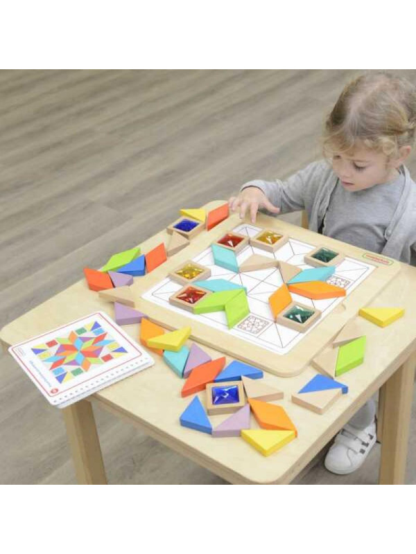 MASTERKIDZ Układanka Mozaika Nauka Kolorów i Kształtów Tangram Montessori