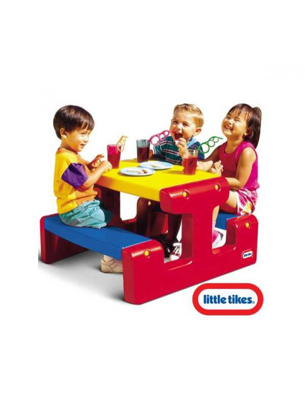 LITTLE TIKES Stół Stolik Piknikowy Czerwono Żółto Niebieski