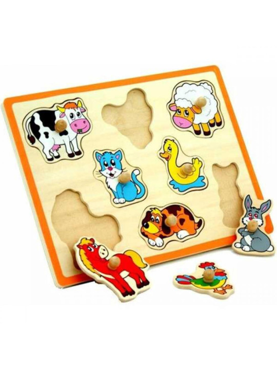 Drewniane Puzzle Farma Układanka Viga Toys