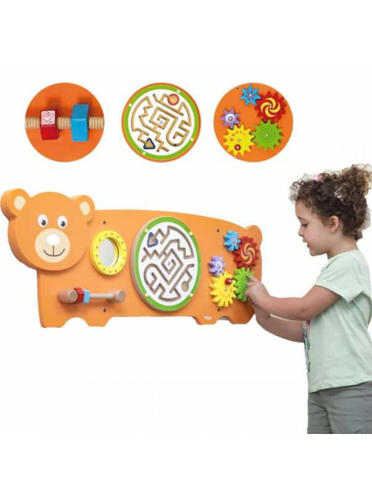 Viga Toys Sensoryczna tablica Manipulacyjna Miś Montessori