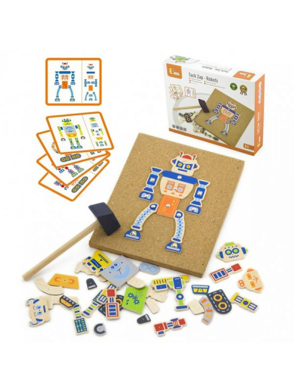 Drewniana Przybijanka Roboty 45 elementów Viga Toys