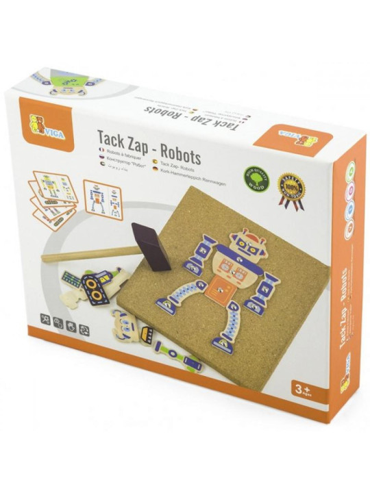 Drewniana Przybijanka Roboty 45 elementów Viga Toys