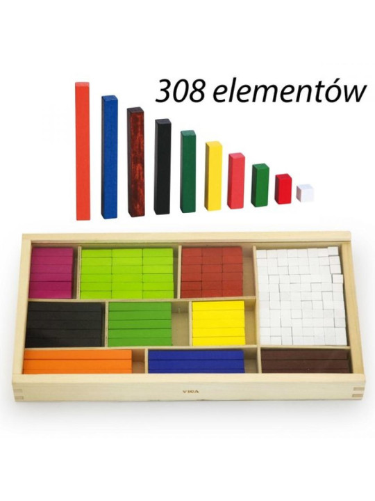 VIGA Drewniane Patyczki Edukacyjne Matematyczne Klocki Cuisenaire'a