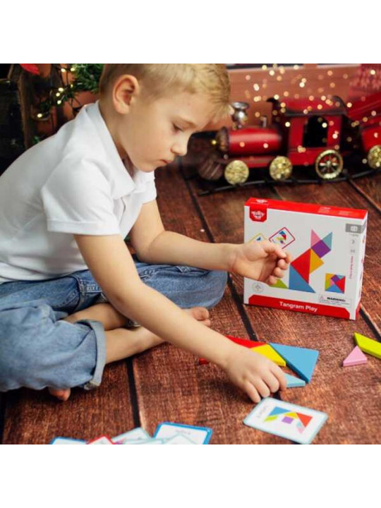 TOOKY TOY Drewniane Puzzle Tangram Układanka