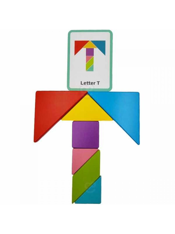 TOOKY TOY Drewniane Puzzle Tangram Układanka