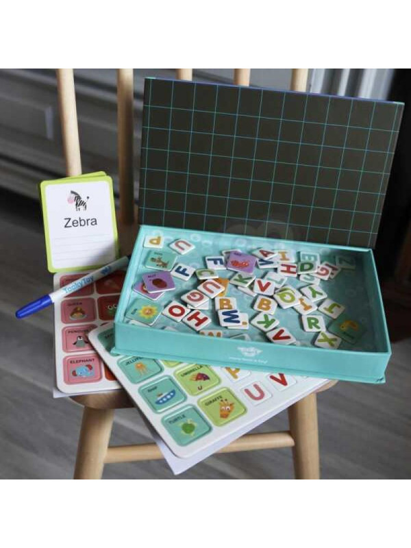 TOOKY TOY Układanka Puzzle Montessori Alfabet dla Dzieci Nauka Literek Pisania 151 el.