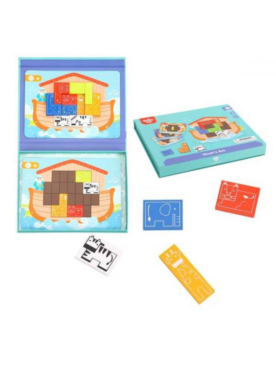 TOOKY TOY Układanka Magnetyczna Montessori Logiczna Puzzle Tetris Arka Noego 26 el.