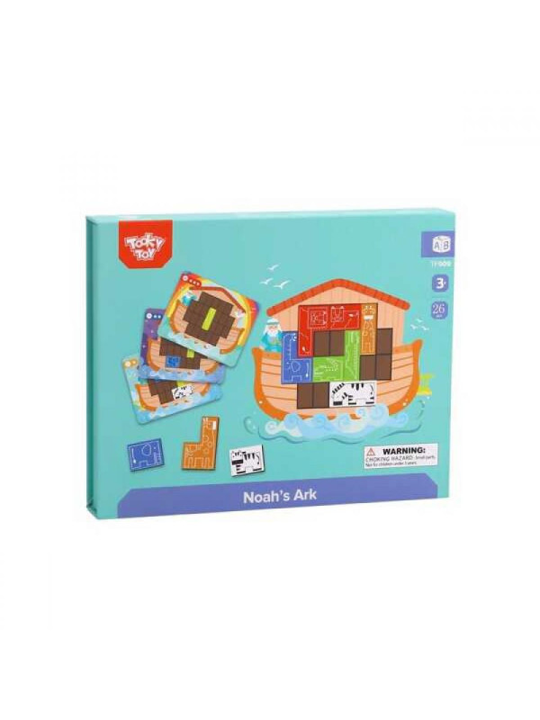 TOOKY TOY Układanka Magnetyczna Montessori Logiczna Puzzle Tetris Arka Noego 26 el.