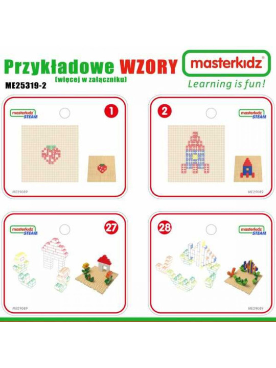 MASTERKIDZ Drewniany Stół Edukacyjny + AKCESORIA STEM WALL + 135 Klocków