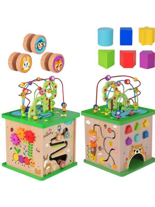 TOOKY TOY Kostka Edukacyjna Sorter Labirynt Przeplatanka Zwierzątka