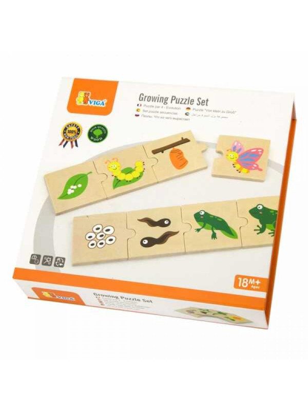 Drewniane Puzzle Rosnące zwierzątka i rośliny Viga Toys