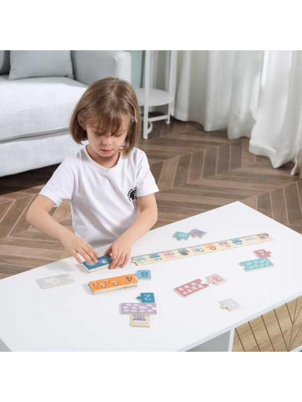 VIGA PolarB Drewniane Puzzle Numeryczne Cyferki Montessori