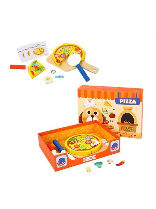 TOOKY TOY Drewniany Zestaw do Pizzy Wzory 39 el. Certyfikat FSC