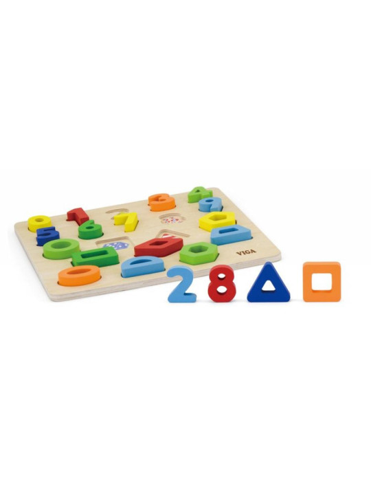 Sorter Kształtów Cyferki + Figury Geometryczne Drewniane Viga Toys