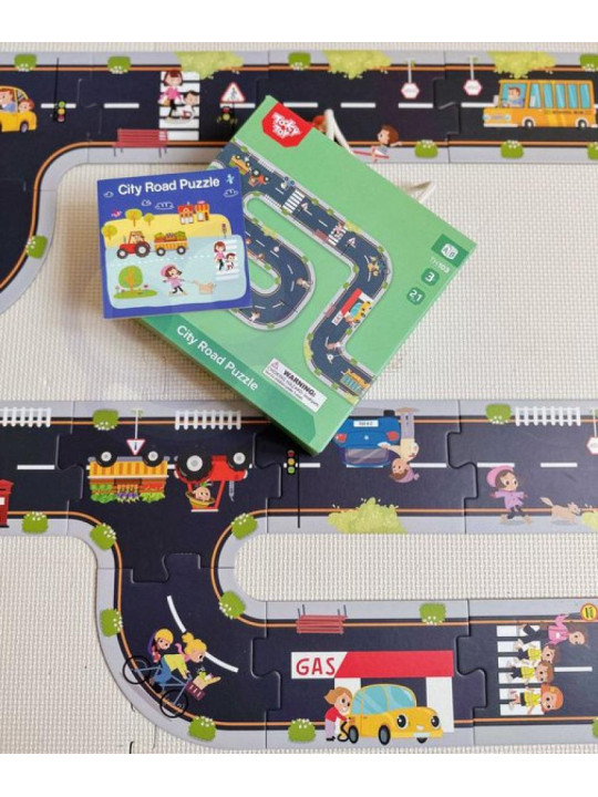 TOOKY TOY Droga Puzzle dla Dzieci Autostrada Makieta 21 el. Certyfikat FSC