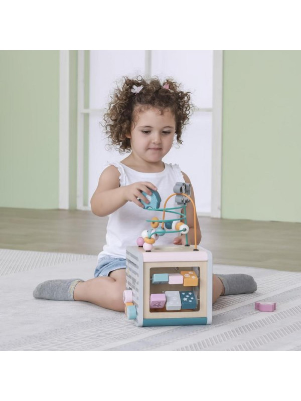 Viga PolarB Activity Box Drewniane Edukacyjne Centrum Gier 5w1 kostka