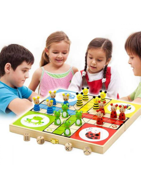 Drewniana gra Ludo Chińczyk Viga Toys