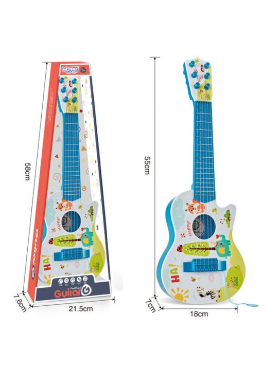 WOOPIE Gitara Akustyczna dla Dzieci Niebieska 55 cm