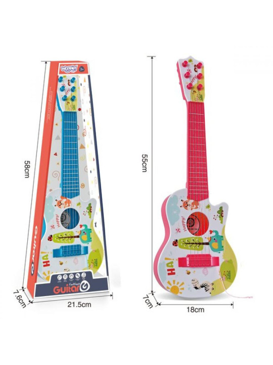 WOOPIE Gitara Akustyczna dla Dzieci Czerwona 55 cm