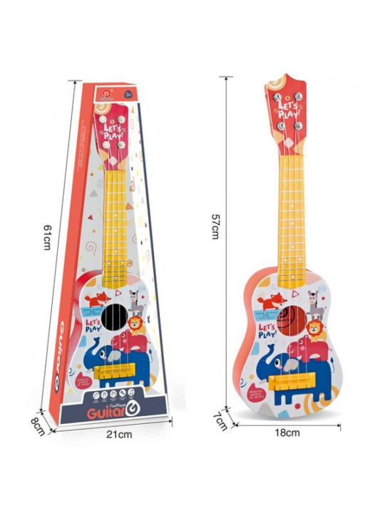 WOOPIE Gitara Klasyczna dla Dzieci Czerwona 57cm