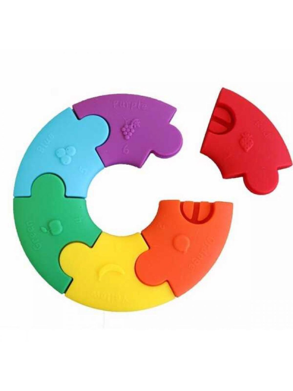 Pierwsze puzzle sensoryczne, tęczowe kółko, Jellystone Designs