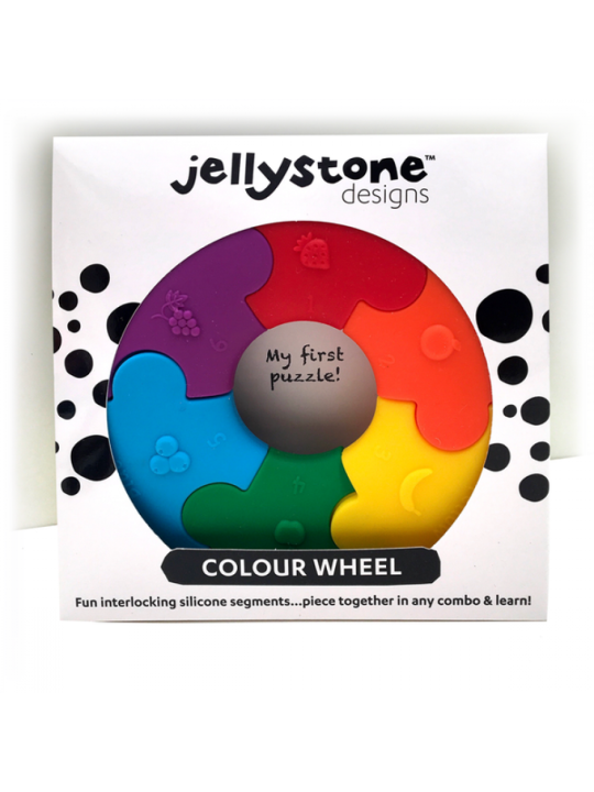 Pierwsze puzzle sensoryczne, tęczowe kółko, Jellystone Designs