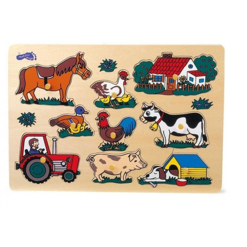 Puzzle  dla dzieci- farma small foot design - drewniane puzzle dla roczniaka 