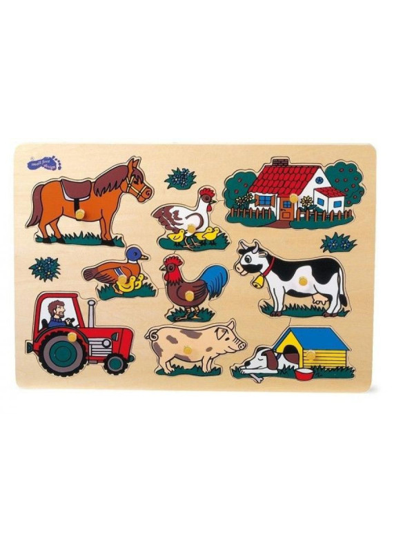 Puzzle  dla dzieci- farma small foot design - drewniane puzzle dla roczniaka 