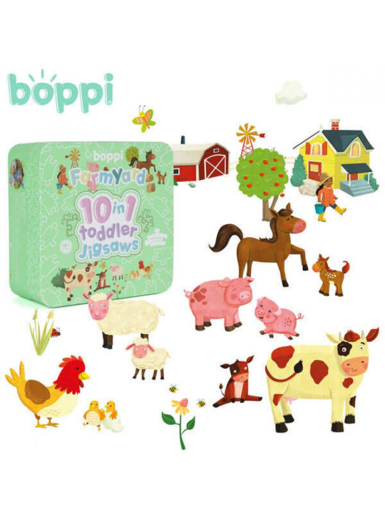 BOPPI, 10 w 1 progresywne pierwsze puzzle Farma 30 elem