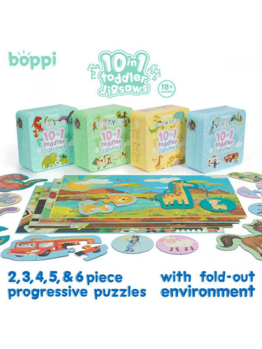 BOPPI, 10 w 1 progresywne pierwsze puzzle Farma 30 elem