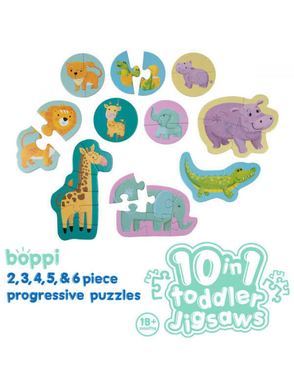 BOPPI, 10 w 1 progresywne pierwsze puzzle Safari 30 elem