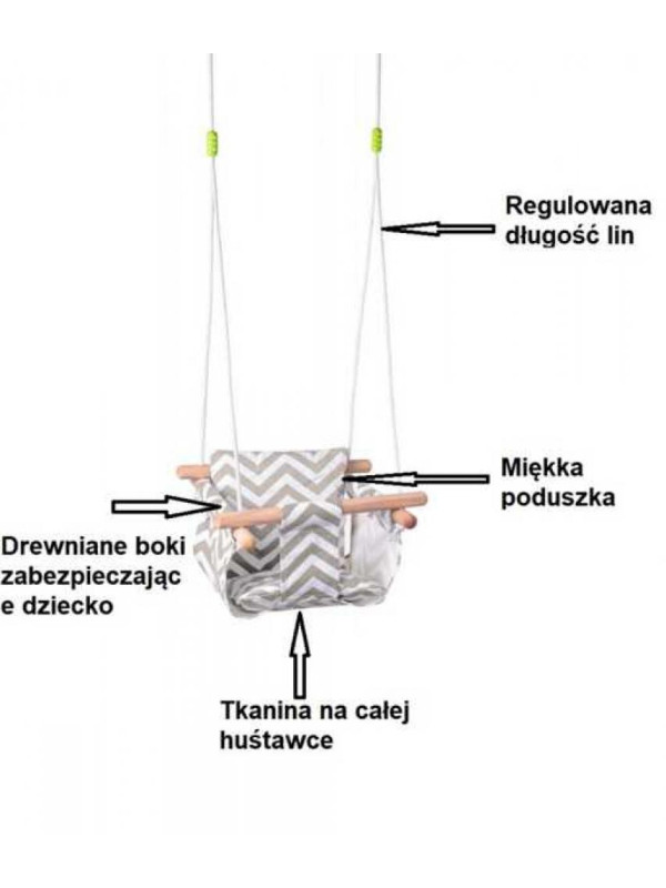 Huśtawka materiałowa dla młodszych dzieci