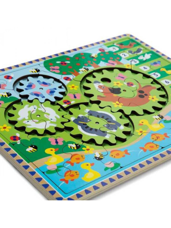 Puzzle z zębatkami Gonitwa zwierząt