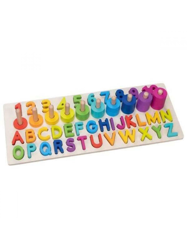 Puzzle alfanumeryczne montessori, literki i cyferki