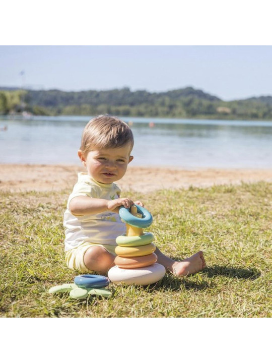 SMOBY Little Green Duża Piramidka z Krążków Bioplastik Palma 6el.