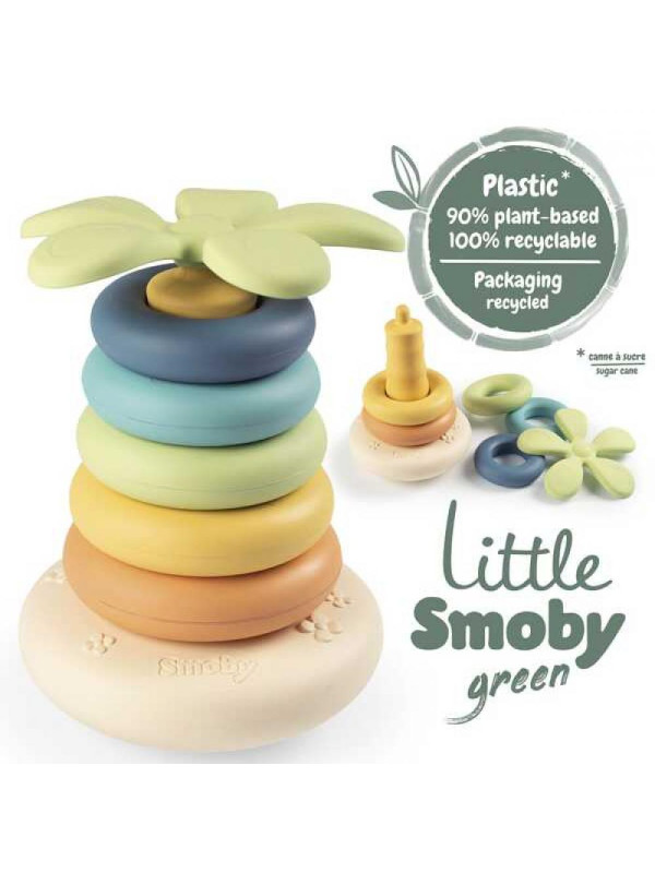 SMOBY Little Green Duża Piramidka z Krążków Bioplastik Palma 6el.