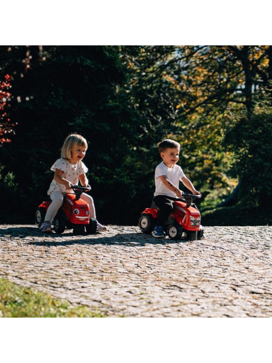 FALK Traktorek Baby Massey Ferguson Czerwony z Przyczepką + akc. Od 1 roku