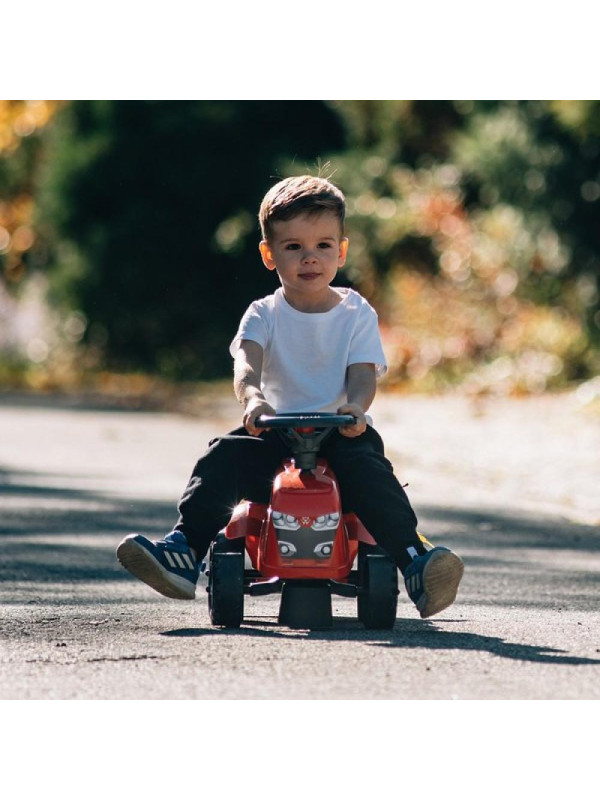 FALK Traktorek Baby Massey Ferguson Czerwony z Przyczepką + akc. Od 1 roku