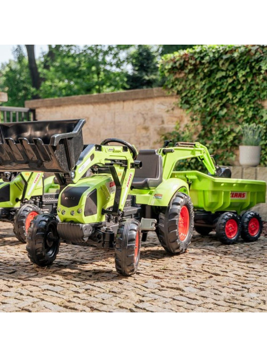 FALK Traktor CLAAS AVEC Zielony na Pedały z Przyczepką od 3 Lat