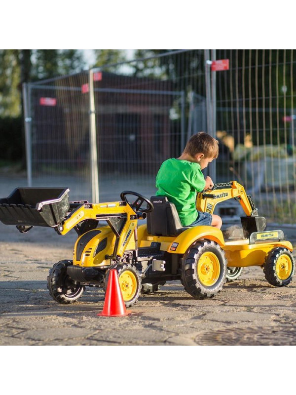 FALK Traktor KOMATSU na Pedały Koparka Łyżka Przyczepka od 2 lat